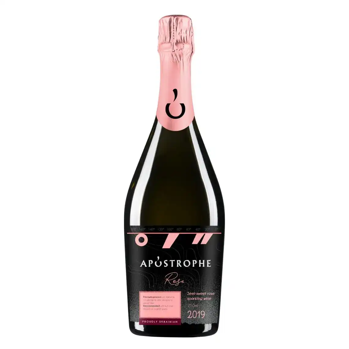 Вино ігристе Apostrophe рожеве напівсолодке 0.75 л