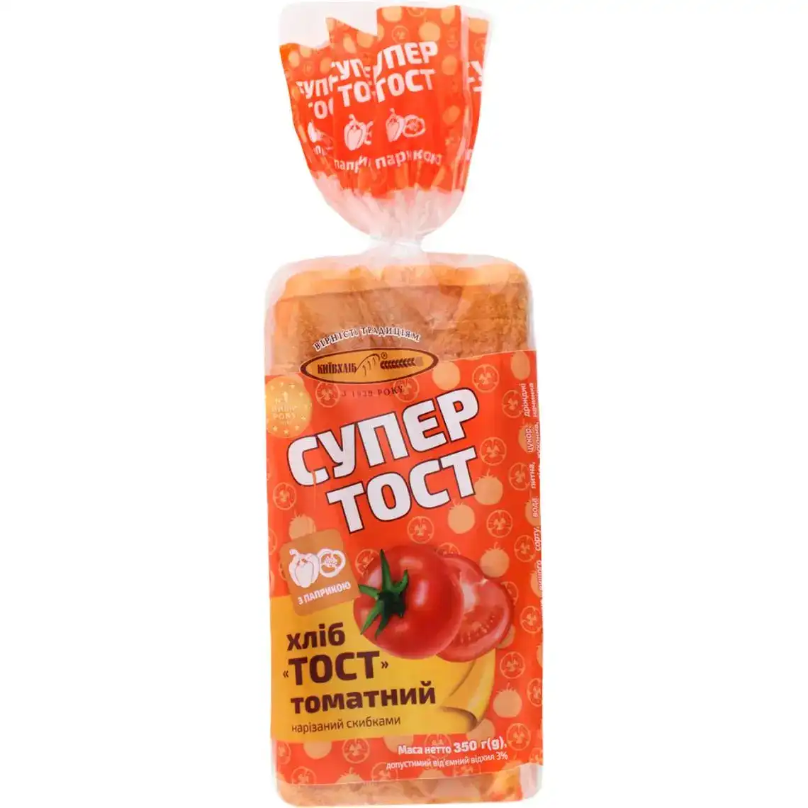 Фото 1 - Хліб Київхліб Тост томатний нарізний 350 г