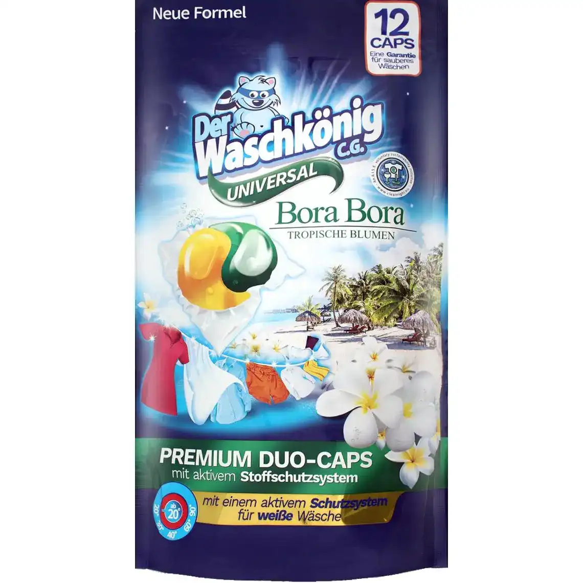 Капсули для прання Der Waschkonig Universal Bora Bora Duo-Caps 12 шт.