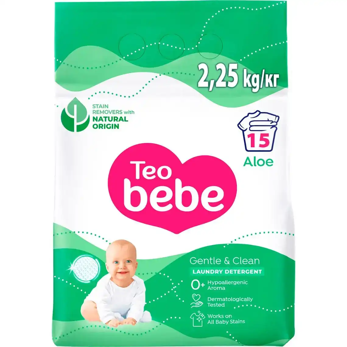 Пральний порошок Teo bebe Gentle & Clean Aloe дитячий 2250 г