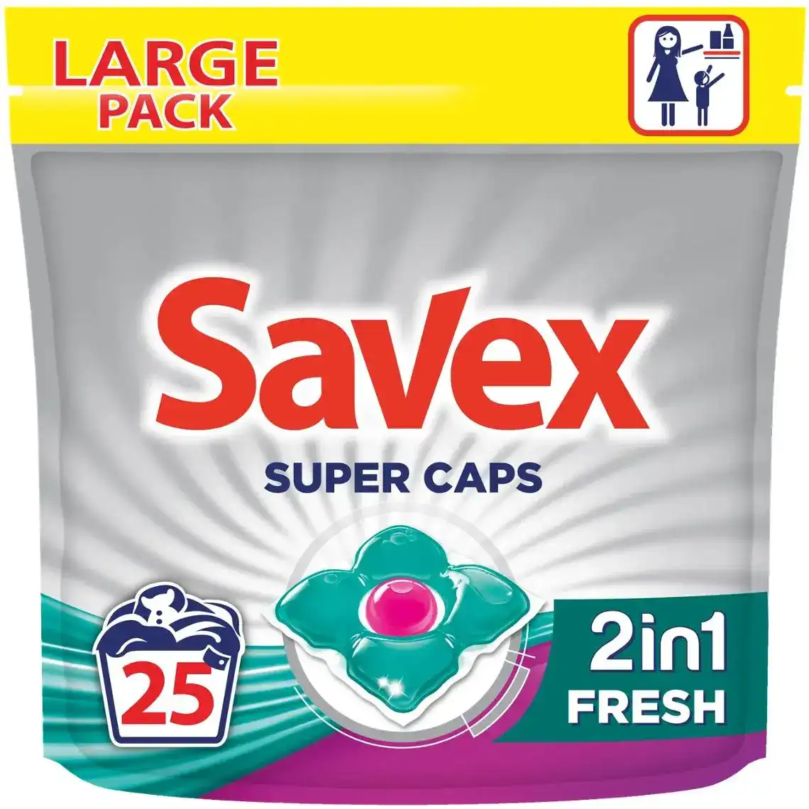 Капсули для прання Savex Fresh Super Caps 2в1 25 шт.