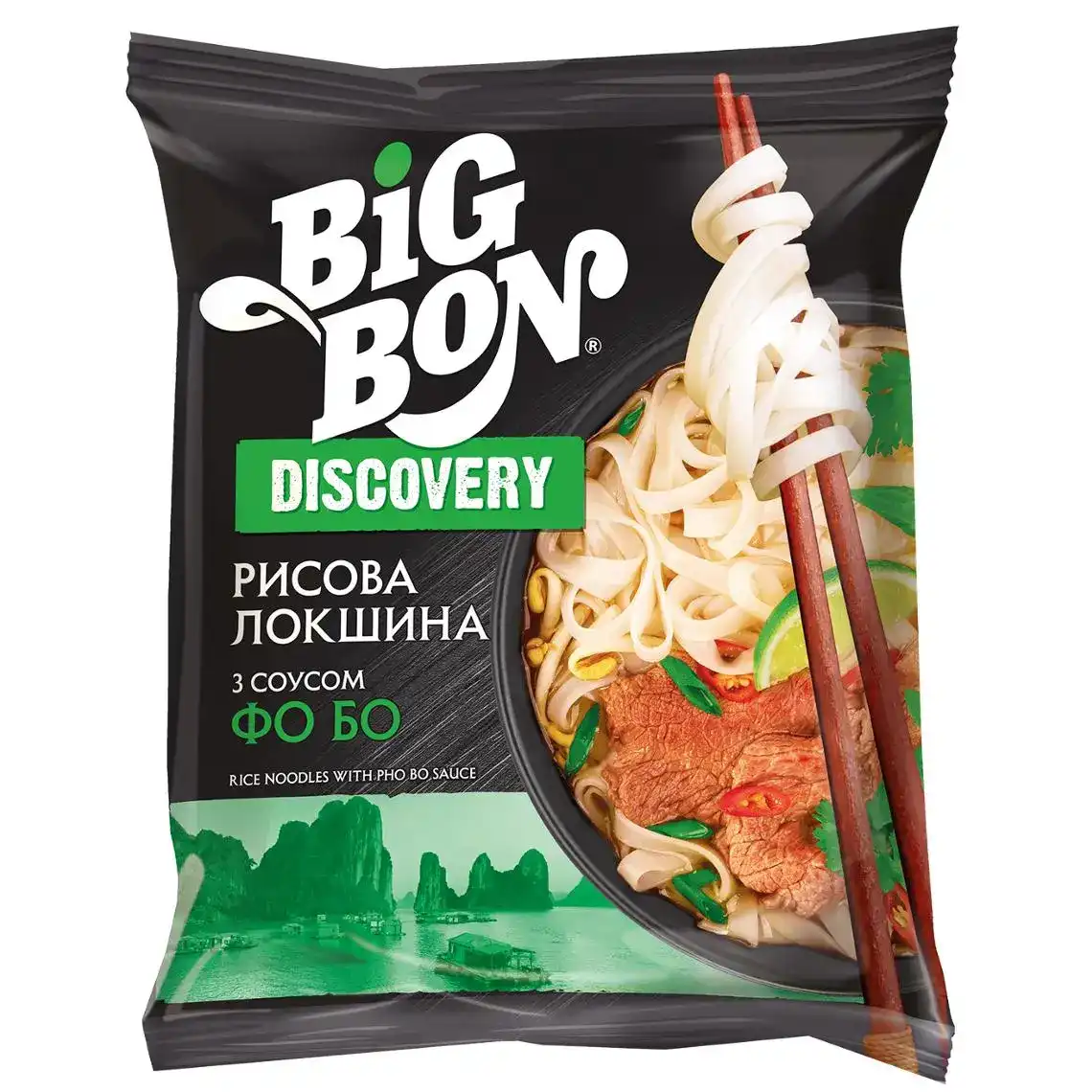 Локшина рисова швидкого приготування Big Bon Discovery по-в'єтнамськи з соусом Фо Бо 65 г