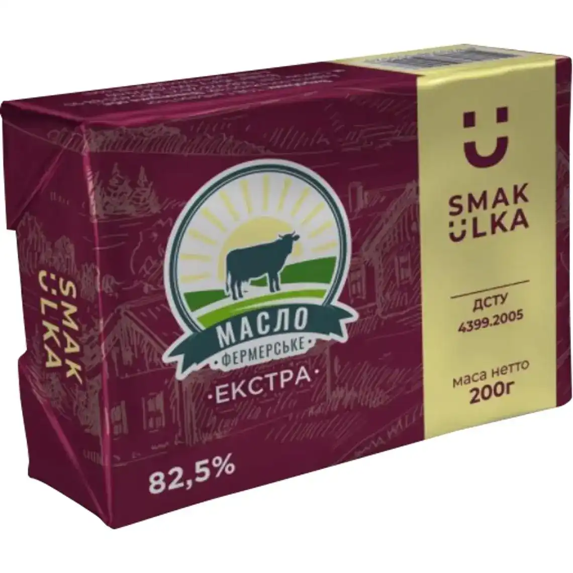 Масло Smakulka солодковершкове екстра 82% 200г