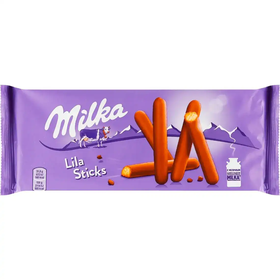 Печиво Milka Lila Sticks пісочне в молочному шоколаді 112 г