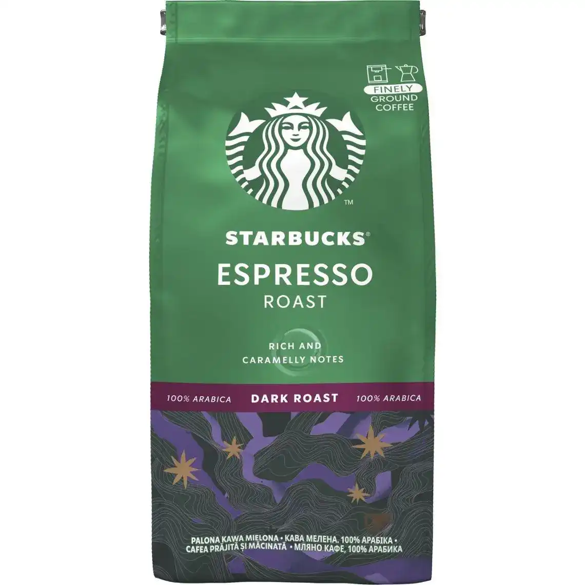 Фото 1 - Кава мелена Starbucks Espresso Roast арабіка 200 г