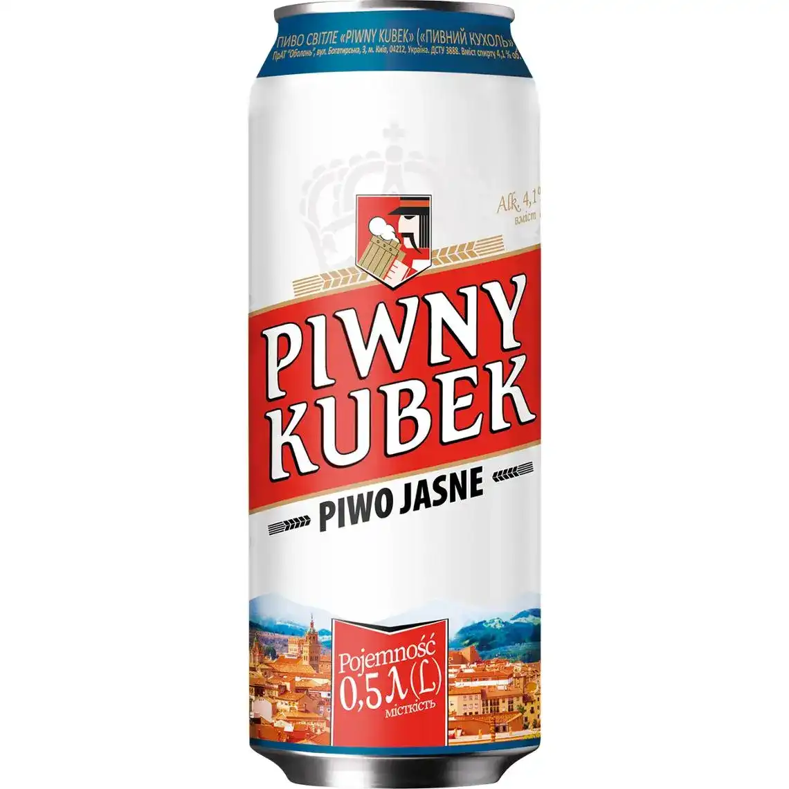 Пиво Piwny Kubek світле фільтроване 4.1% 0.5 л