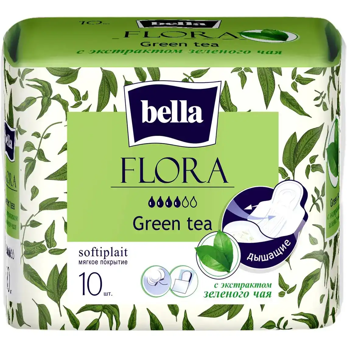 Прокладки гігієнічні Bella Flora Green tea ароматизовані 10 шт.