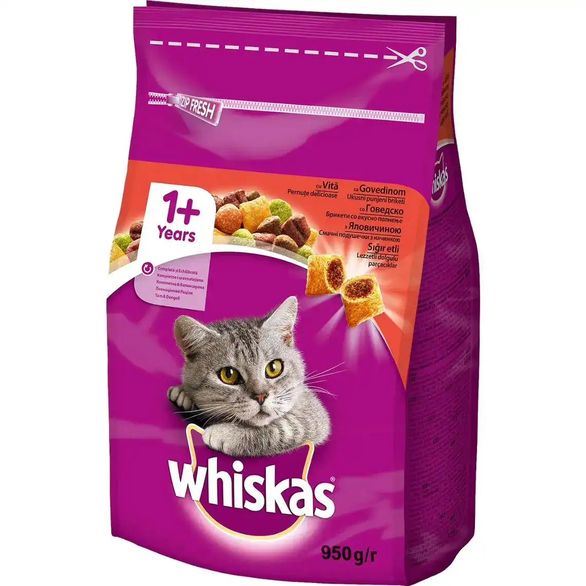 Корм для котів Whiskas сухий з яловичиною 950 г