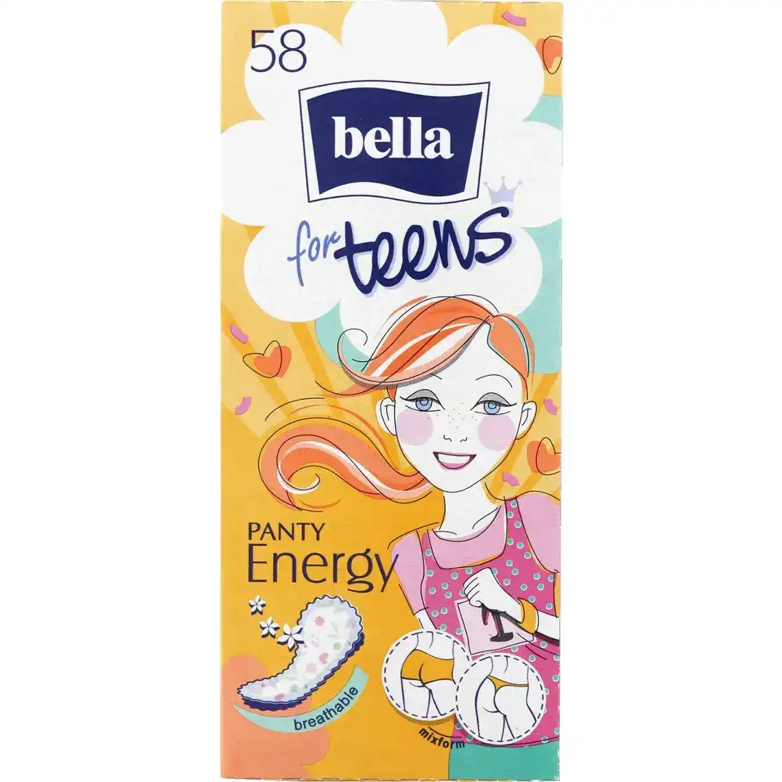 Прокладки щоденні Bella for Teens Panty Energy ароматизовані 58 шт.