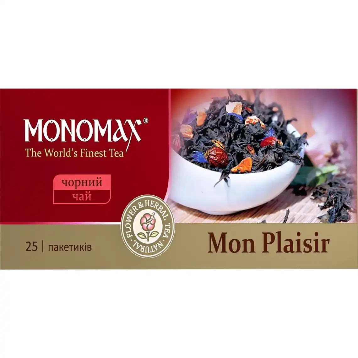 Фото 1 - Чай Monomax Mon Plaisir чорний 25х1.5 г