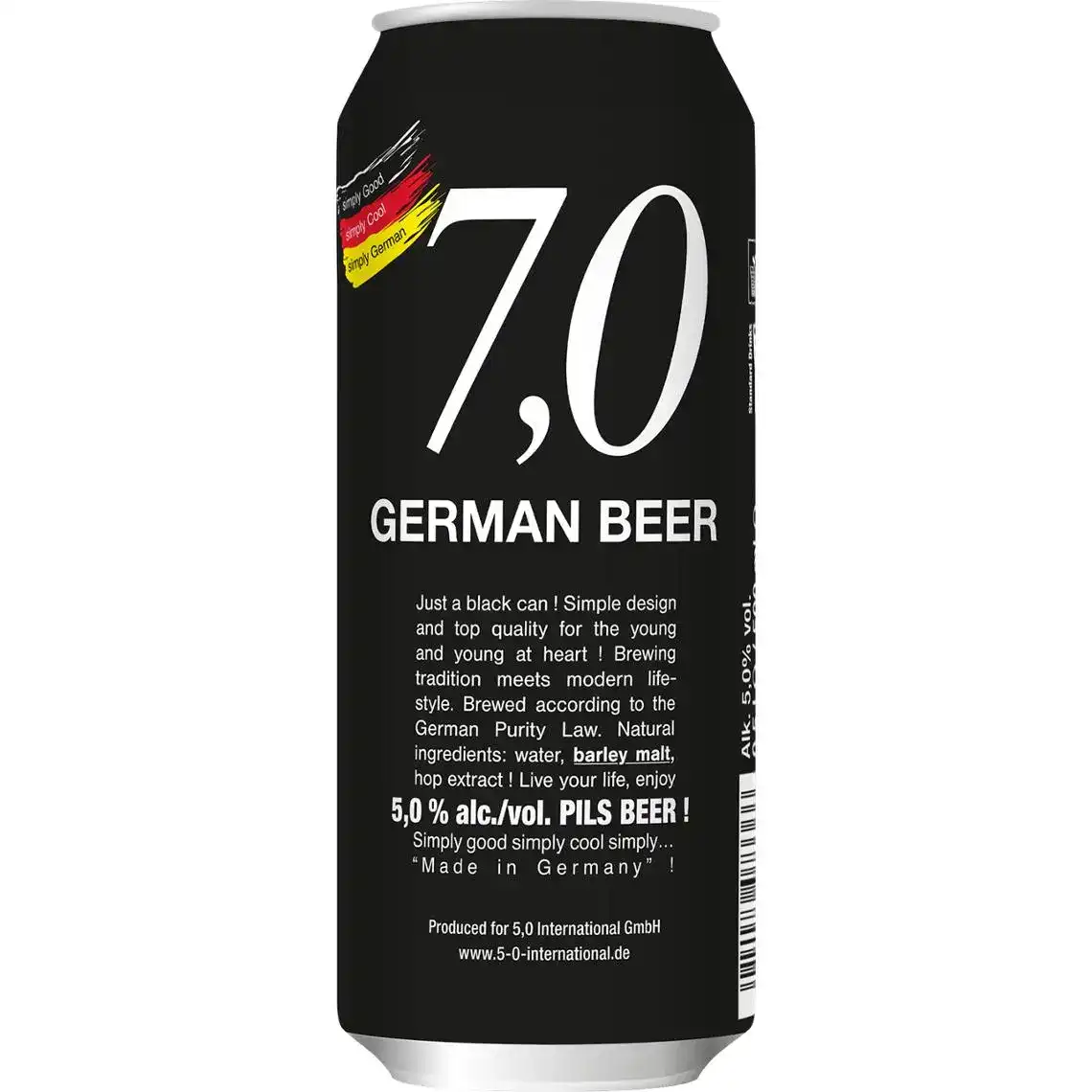 Пиво 7.0 German Beer Pils світле фільтроване 5% 0.5 л