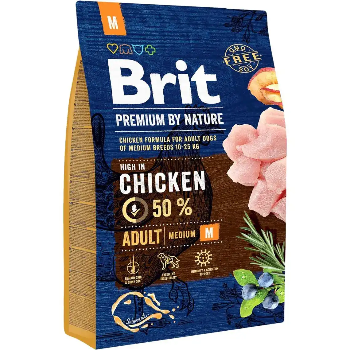 Корм для собак Brit Premium M сухий з куркою 3 кг