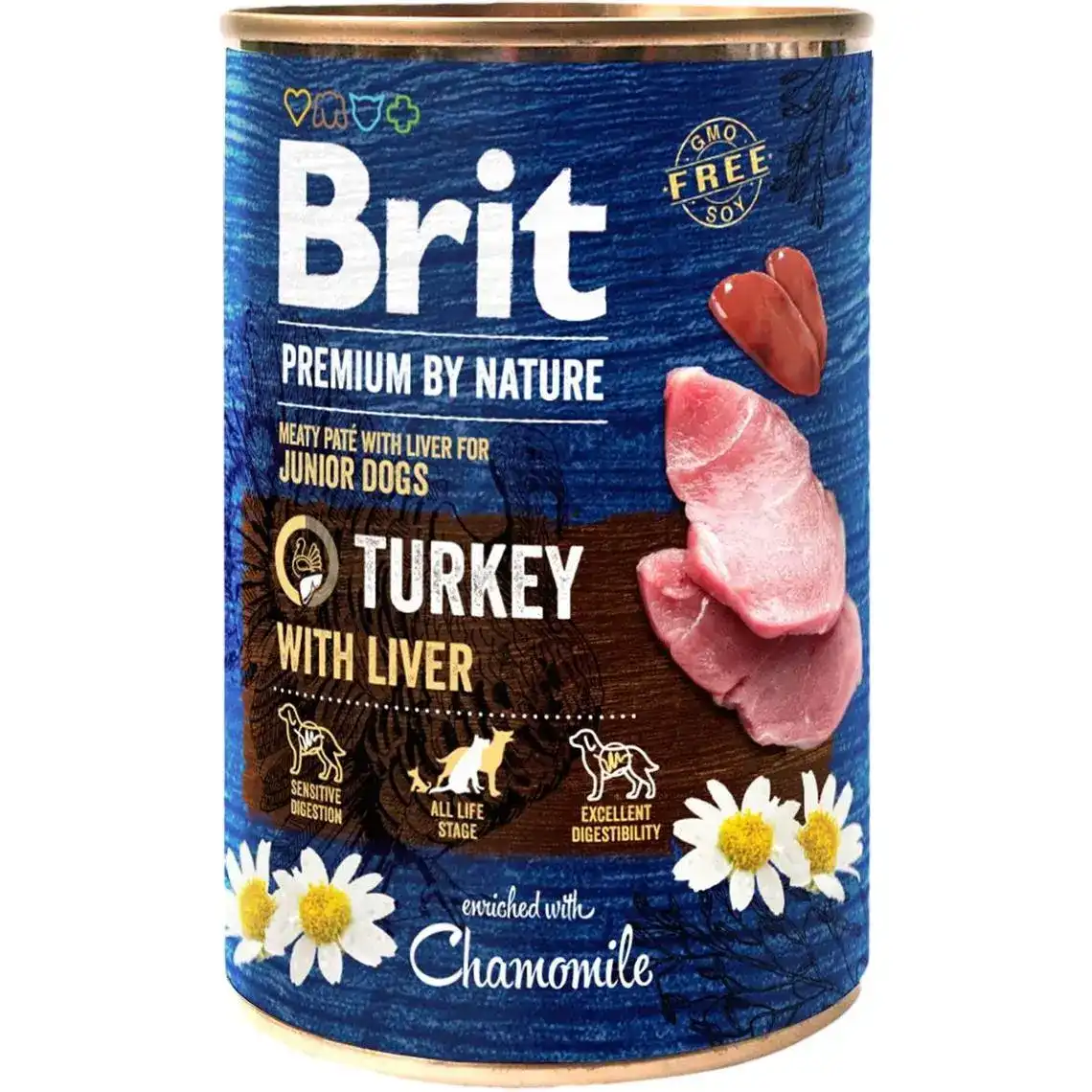 Консервований корм для собак Brit Premium by Nature з індичкою і індичою печінкою 400 г