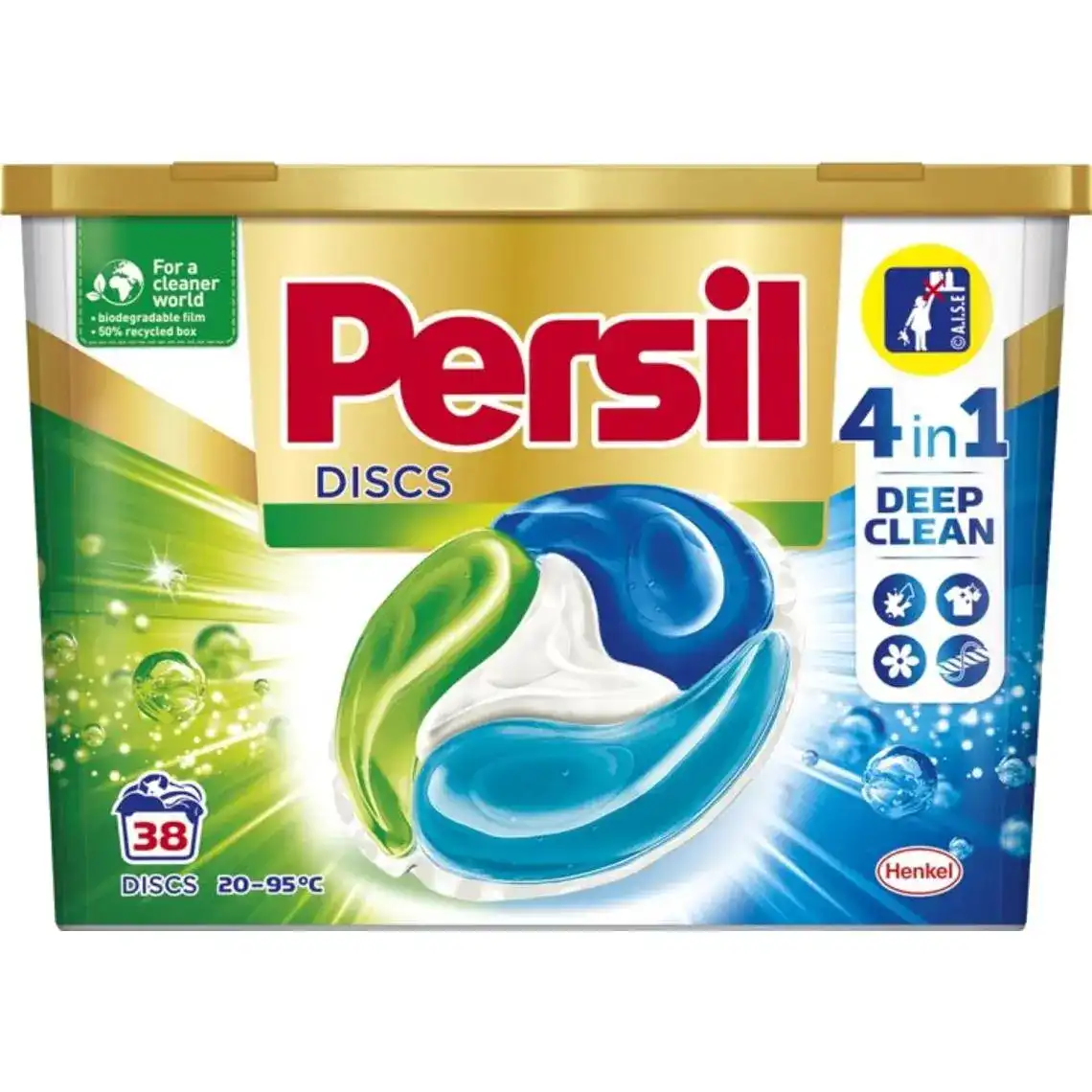 Засіб миючий Persil Deep Clean 4 в 1 для прання білих та світлих речей у капсулах 38 x 25 г