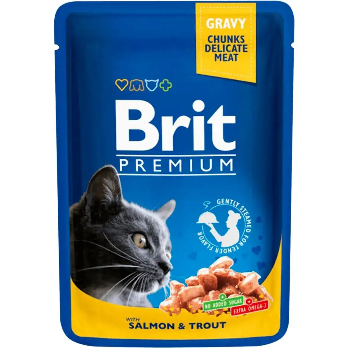 Корм для котів Brit Premium вологий з лососем і фореллю 100 г