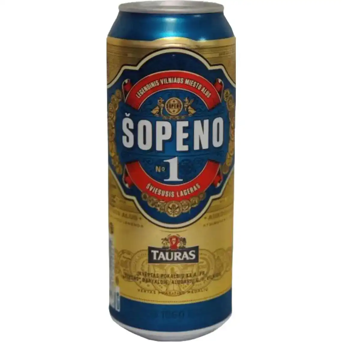 Пиво Tauras Sopeno 1 світле фільтроване 5% 0.5 л