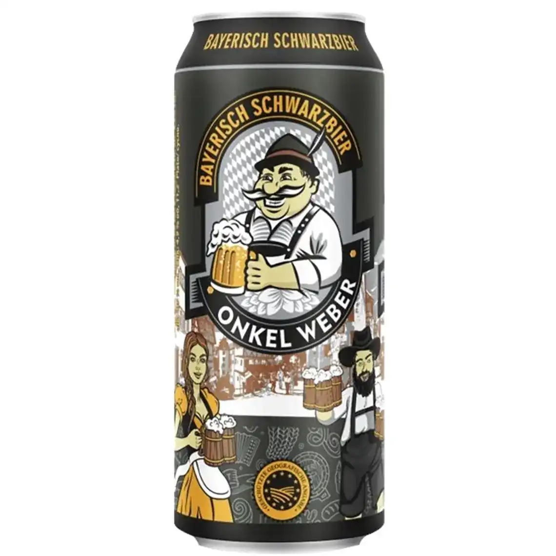 Пиво Onkel Weber Bayerisch Schwarzbier темне фільтроване 4.9% 0.5 л