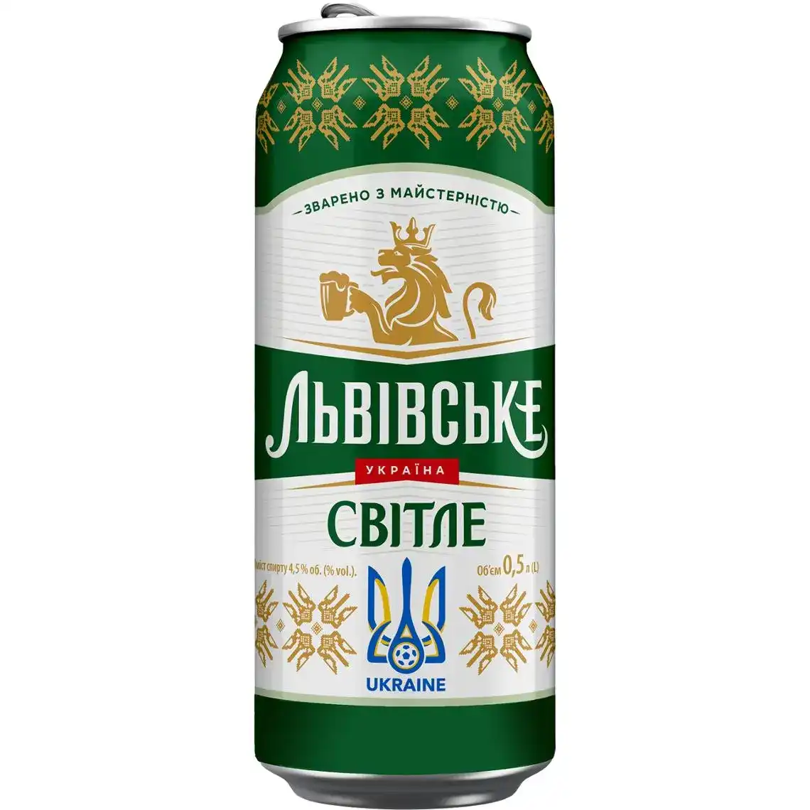Пиво Львівське світле фільтроване ж / б 4.5% 0.5 л