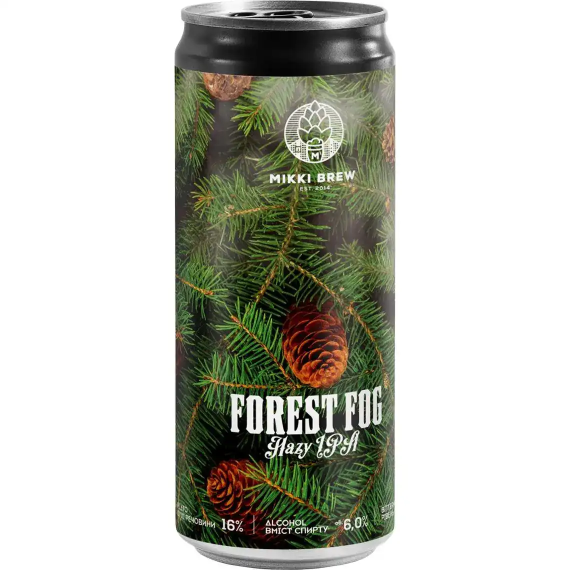Пиво Volynski Browar Forest Fog Hazy IPA світле нефільтроване 6% 0.33 л