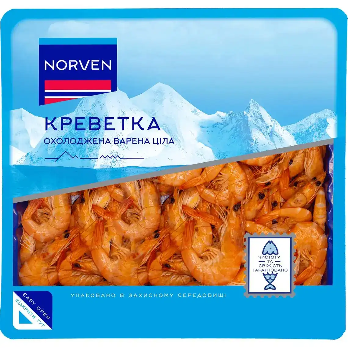 Креветки Norven чищені копчені яблунею 250г