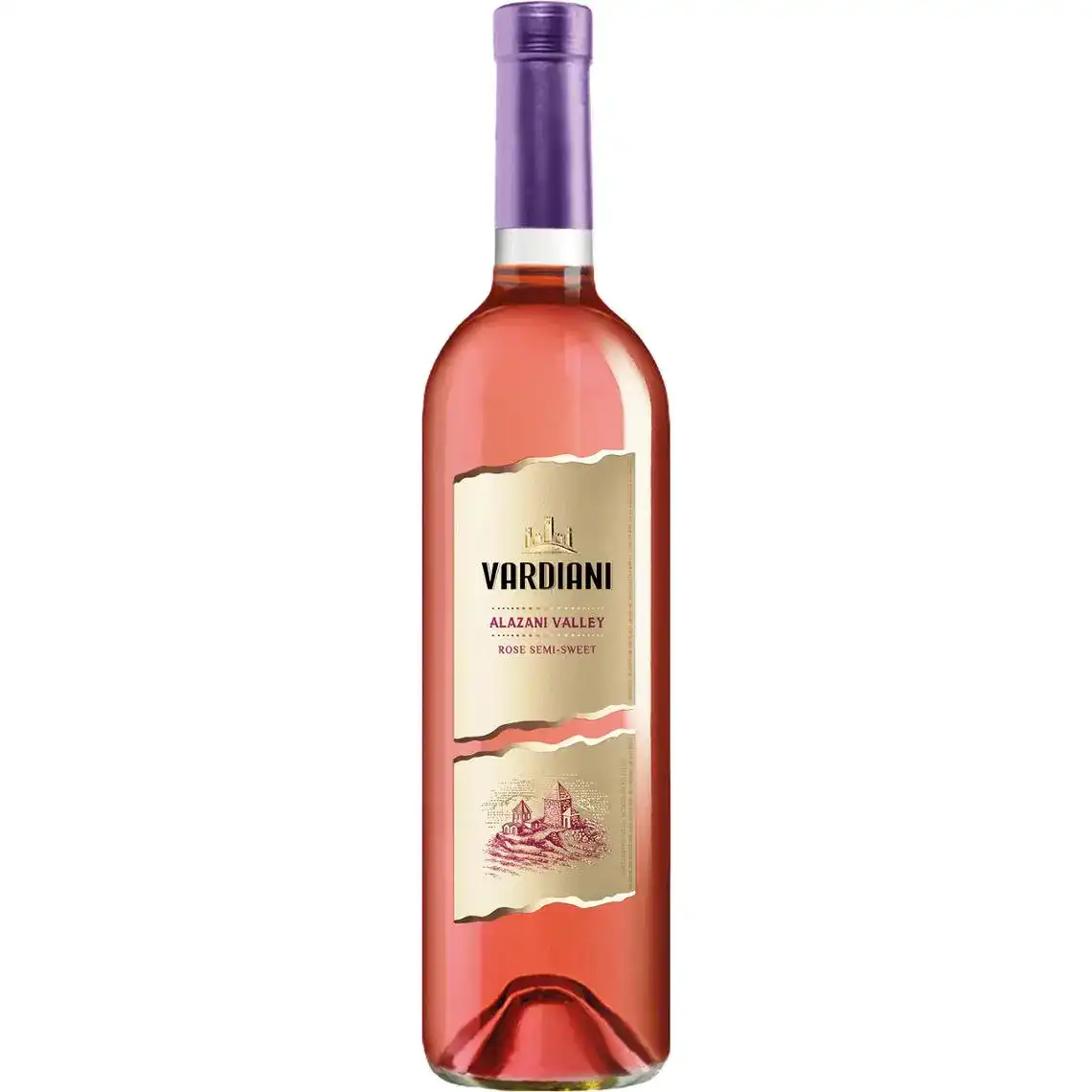 Вино Vardiani Алазанська долина рожеве напівсолодке 9-13% 0,75 л