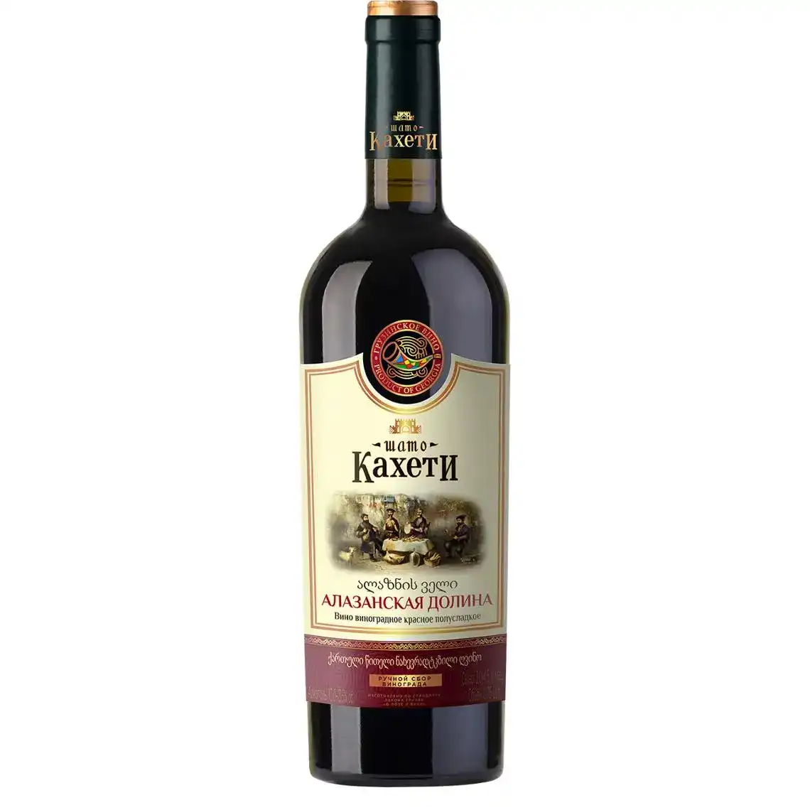 Вино Шато Кахети Алазанська долина виноградне столове червоне напівсолодке 11,5% 0,75 л