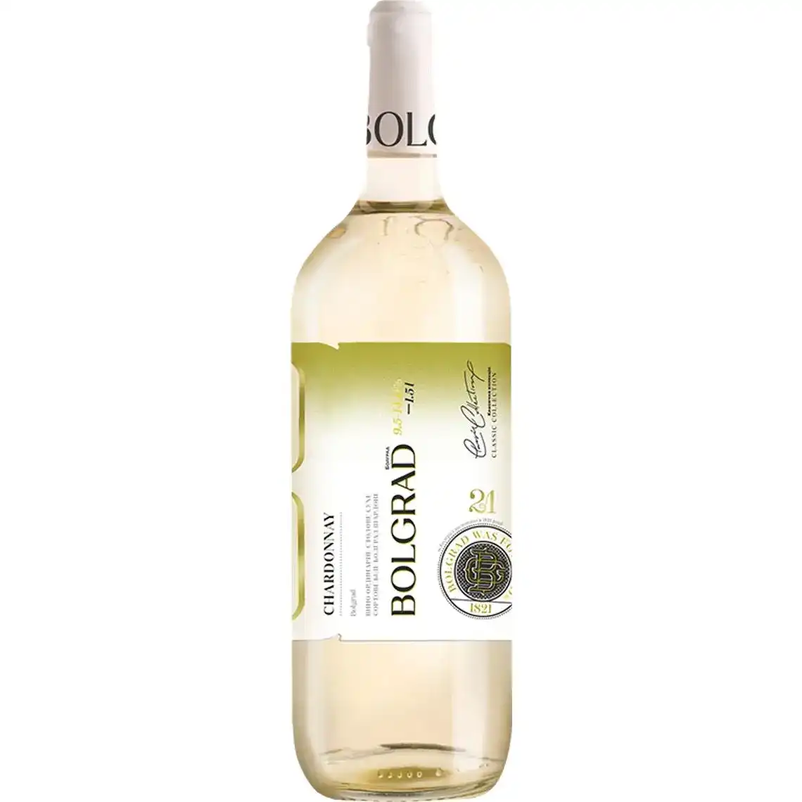 Вино Bolgrad Chardonnay столове сухе біле 12% 1,5 л