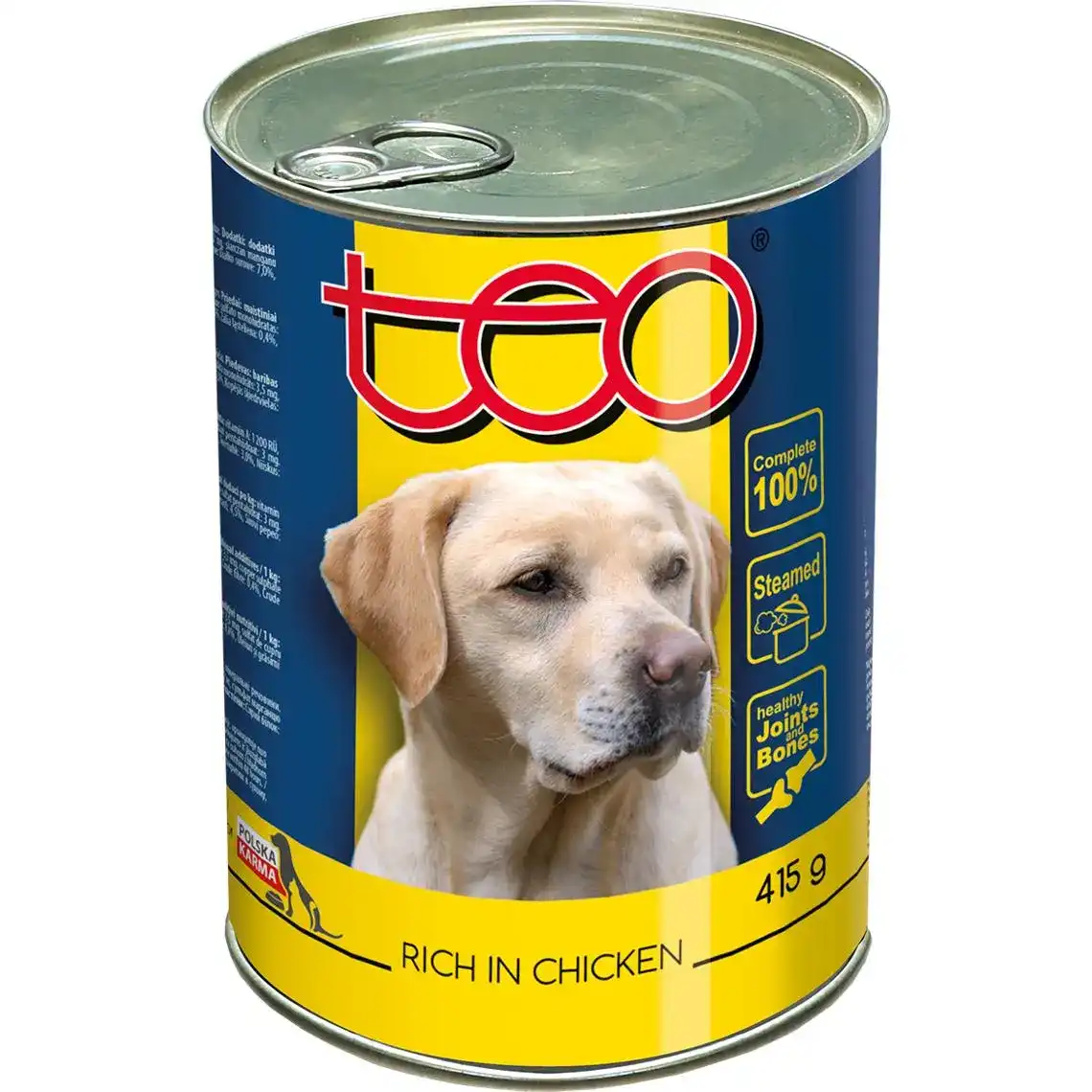 Корм для дорослих собак повноцінний консервованний з м`ясом птиці ТЕО 415г