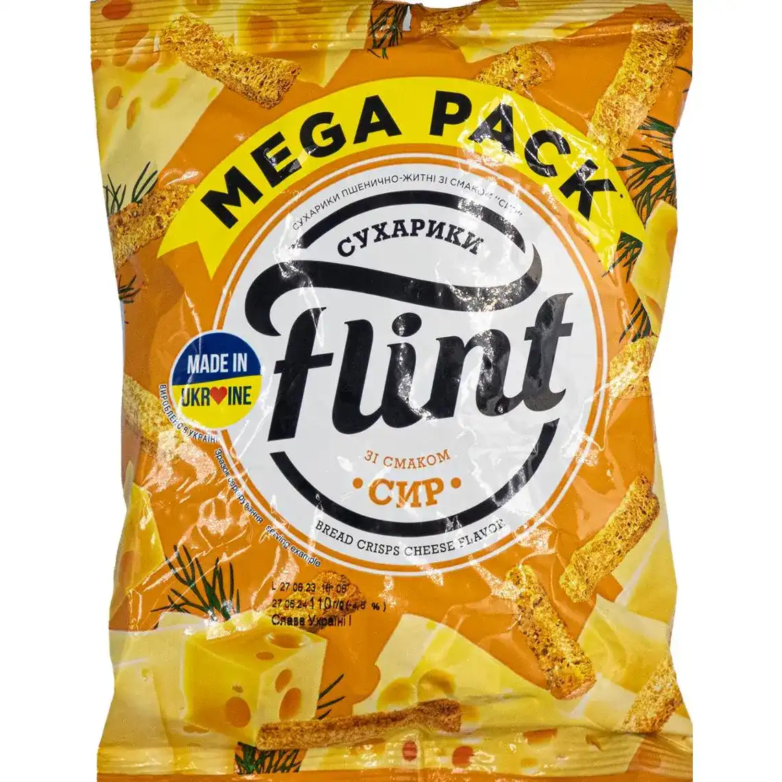 Сухарики Flint пшенично-житні сир 110 г