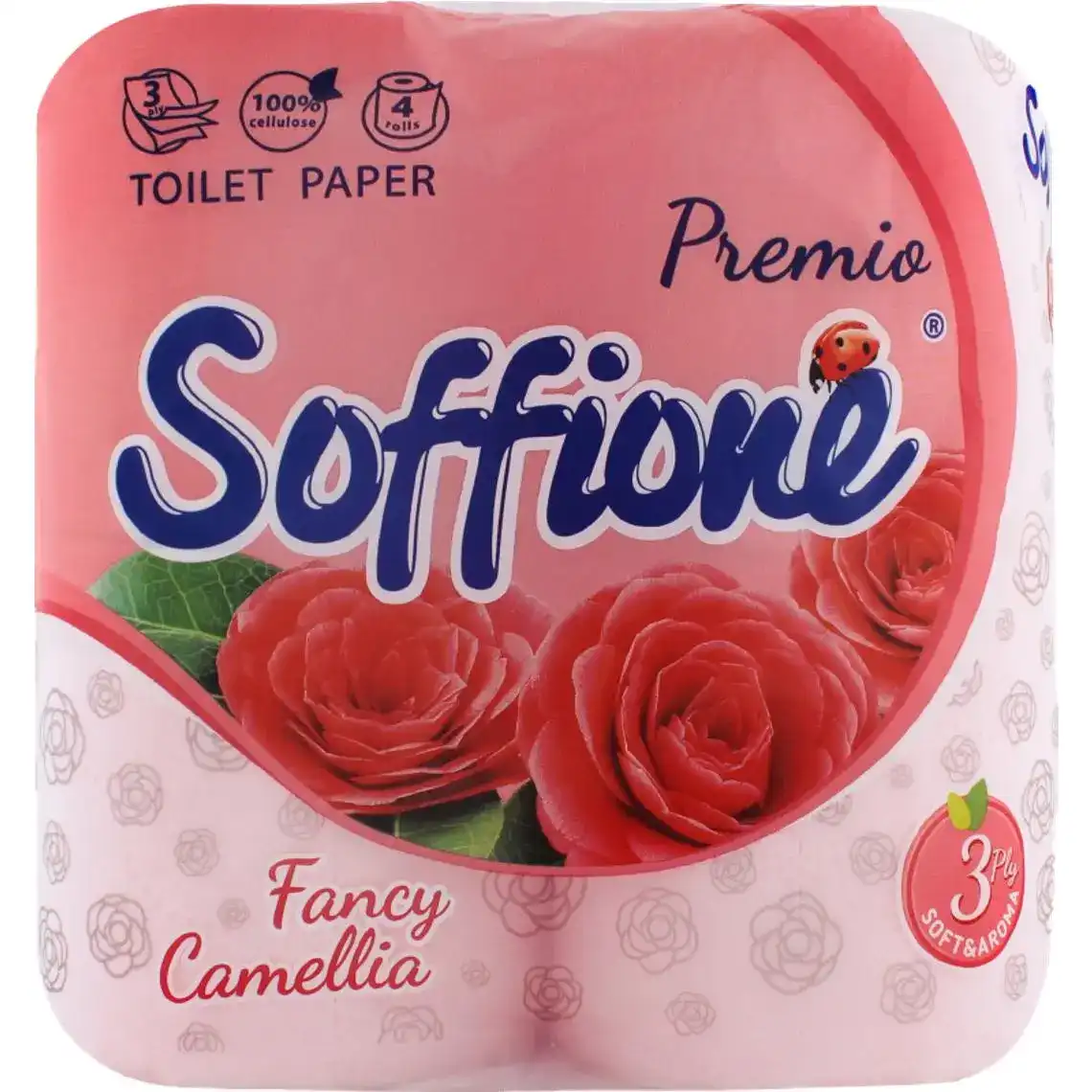 Туалетний папір Диво Premio Fancy Camellia 3-х шаровий 4 шт