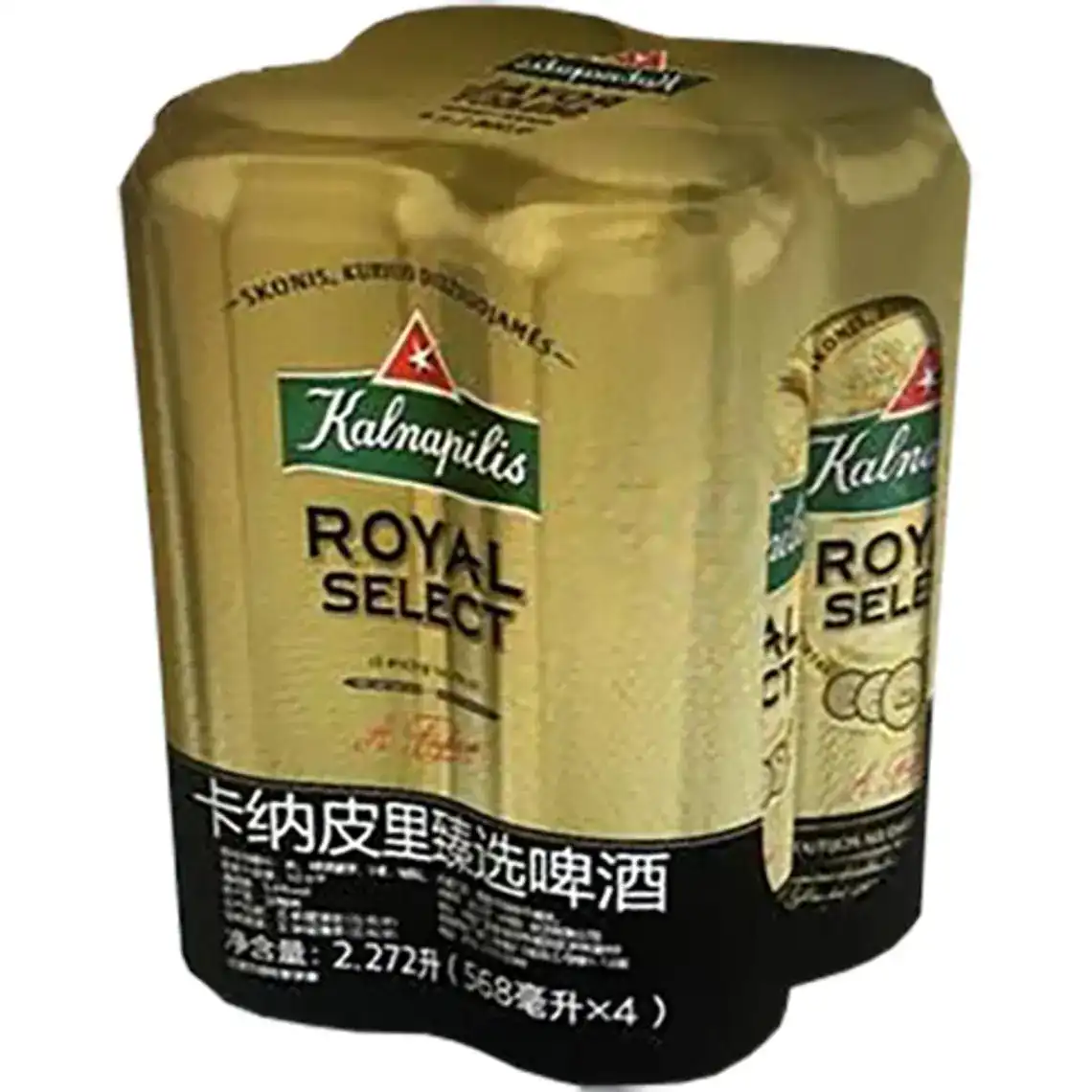 Пиво Kalnapilis Royal Select світле фільтроване 5.6% 0.568 л