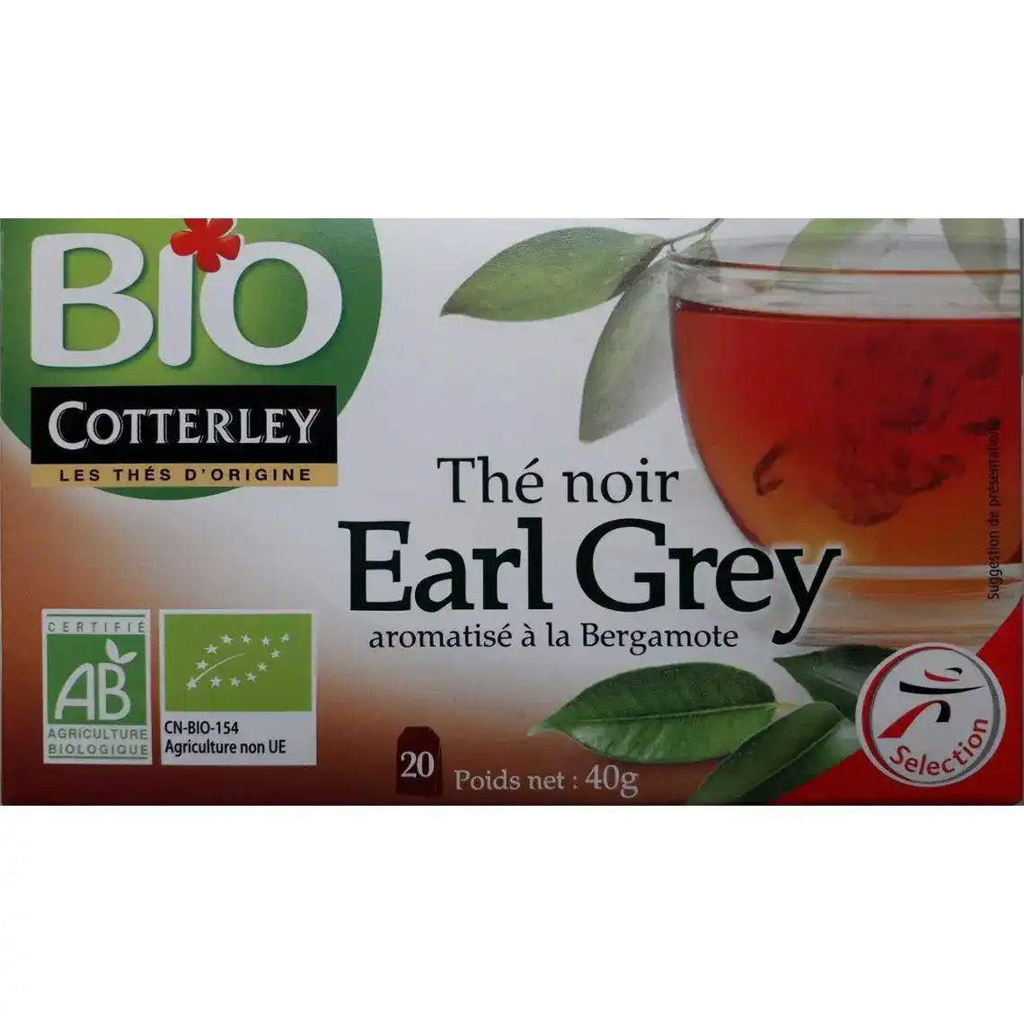 Чай чорний BIO Cotterley Earl Grey 20х1.5 г
