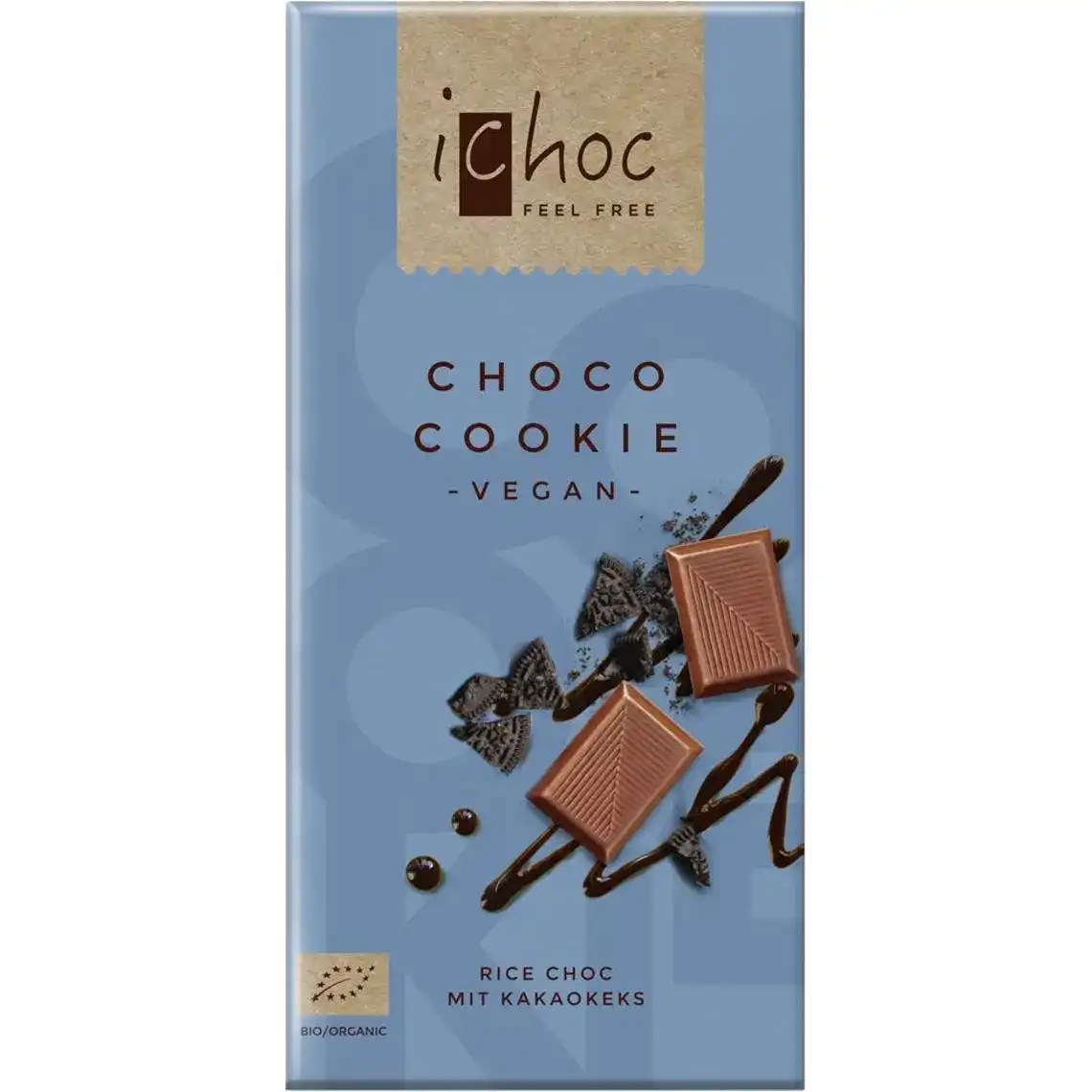 Шоколад органічний iChoc з шматочками печива 80 г