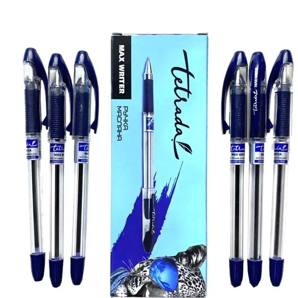 Ручка масляна Tetrada Max Writer HO-335 синя 0.7 мм