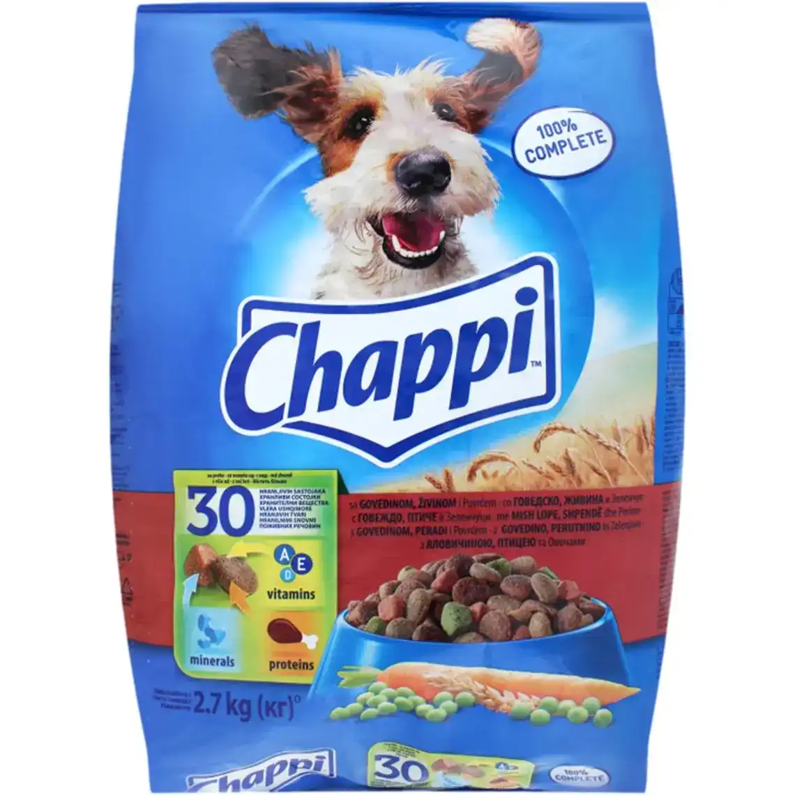 Сухий корм Chappi для дорослих собак з яловичиною, птицею і овочами 2.7 кг