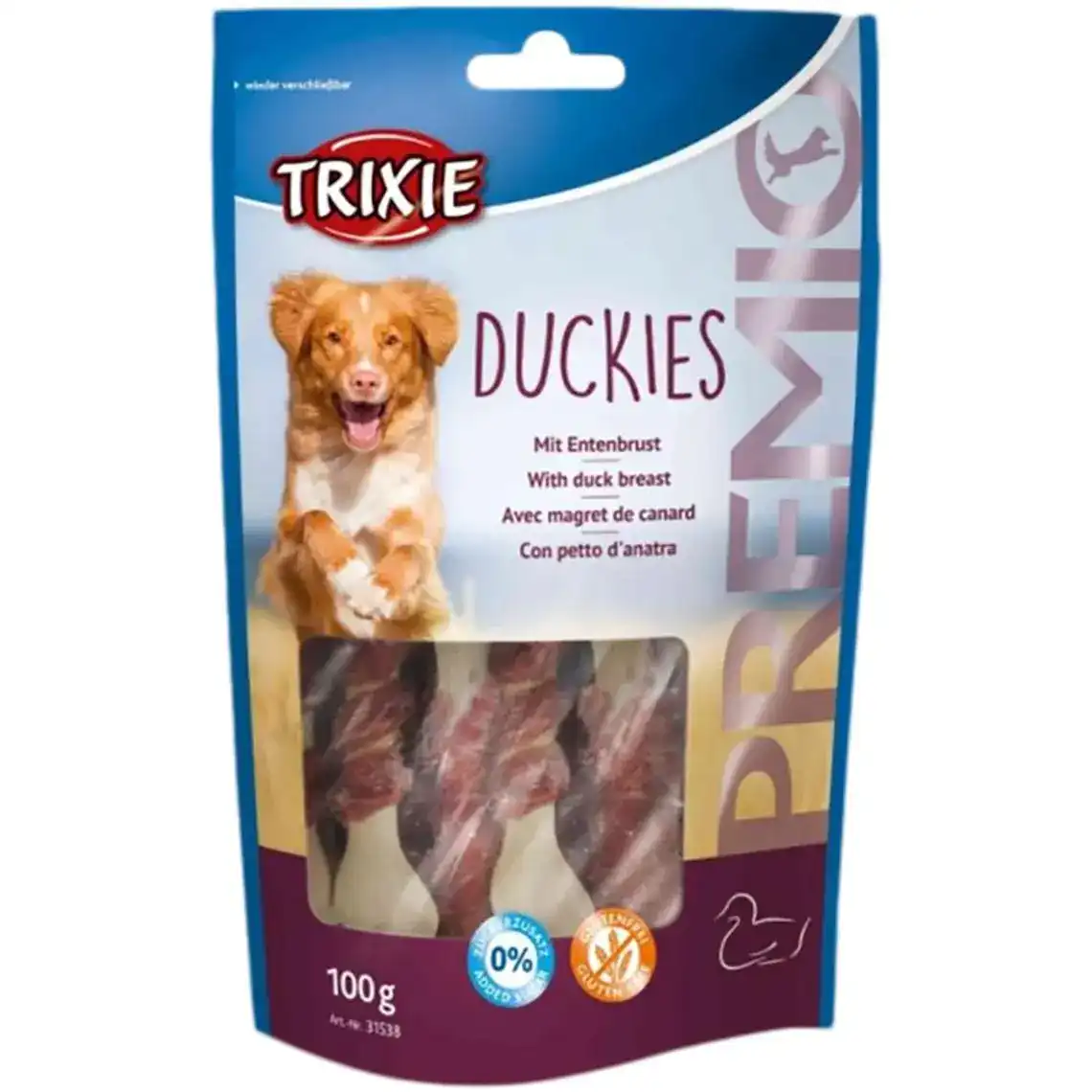 Ласощі Trixie Premio Duckies з качкою для собак кальцієві кісточки 100 г
