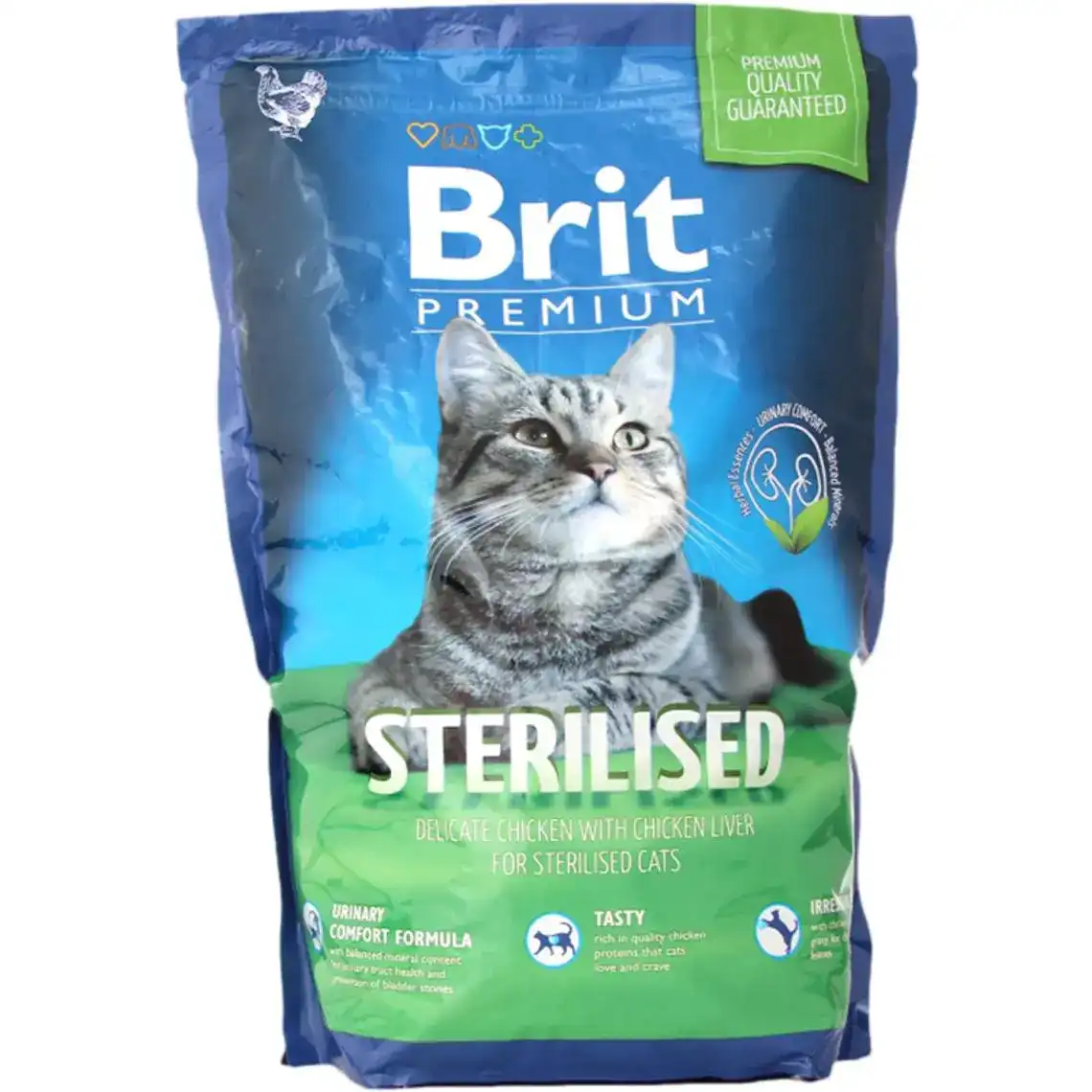 Сухий корм для стерилізованих кішок з куркою Brit Premium Adult Sterilised 1.5 кг
