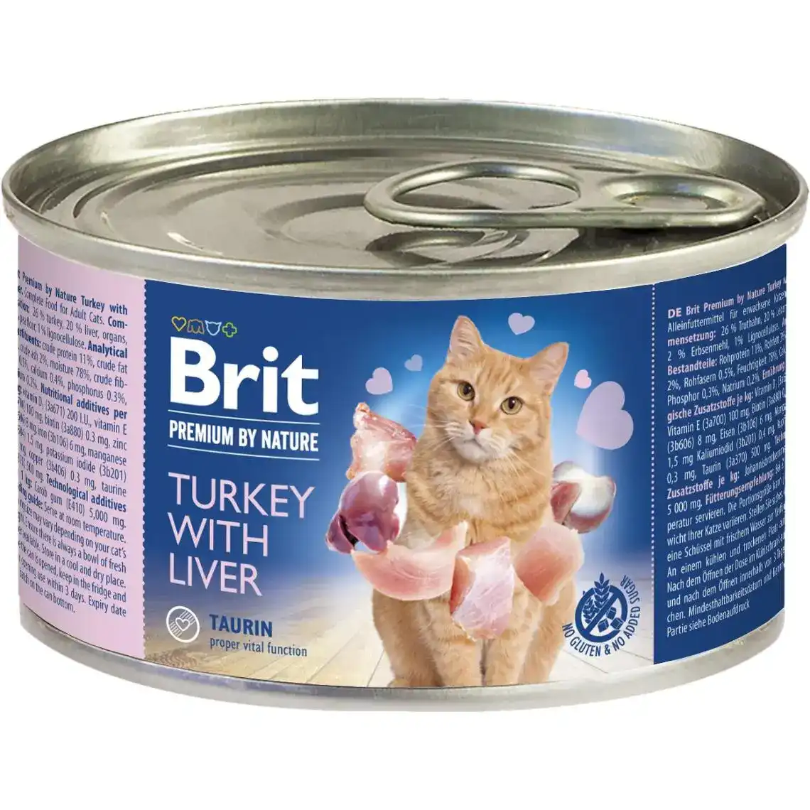 Вологий корм для кішок Brit Premium by Nature Turkey with Liver з індичкою і печінкою 200 г