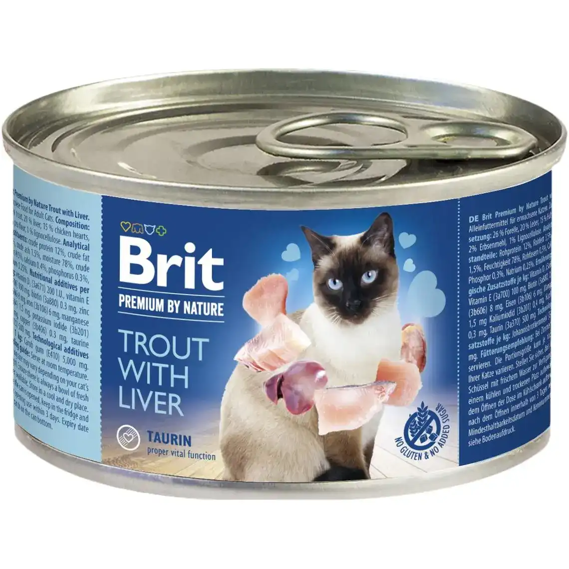 Вологий корм для кішок Brit Premium by Nature Trout with Liver з фореллю і печінкою 200 г