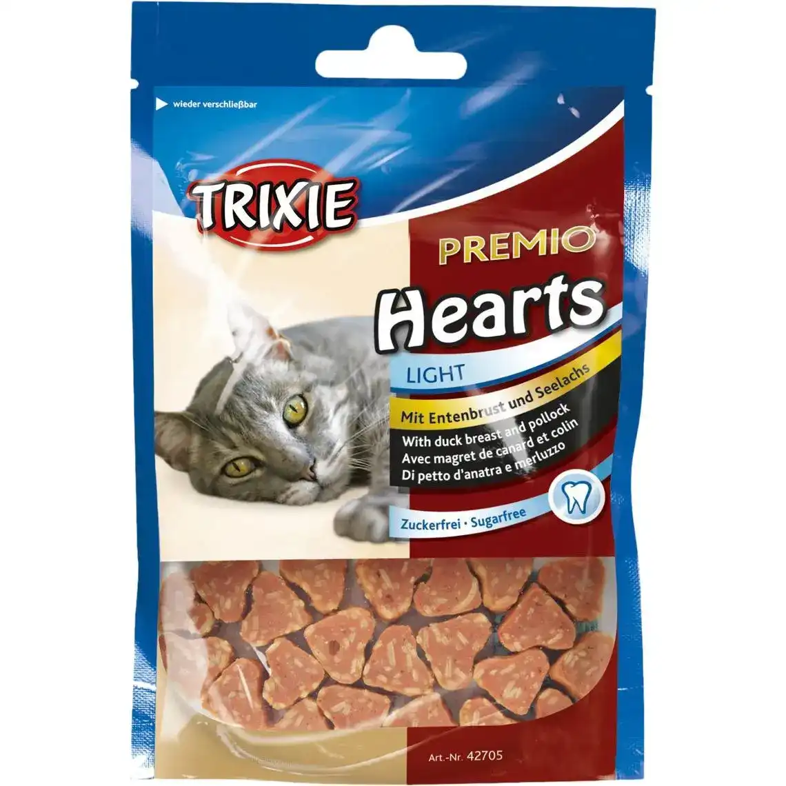Ласощі Trixie Premio Hearts з качкою та мінтаєм для котів 50 г