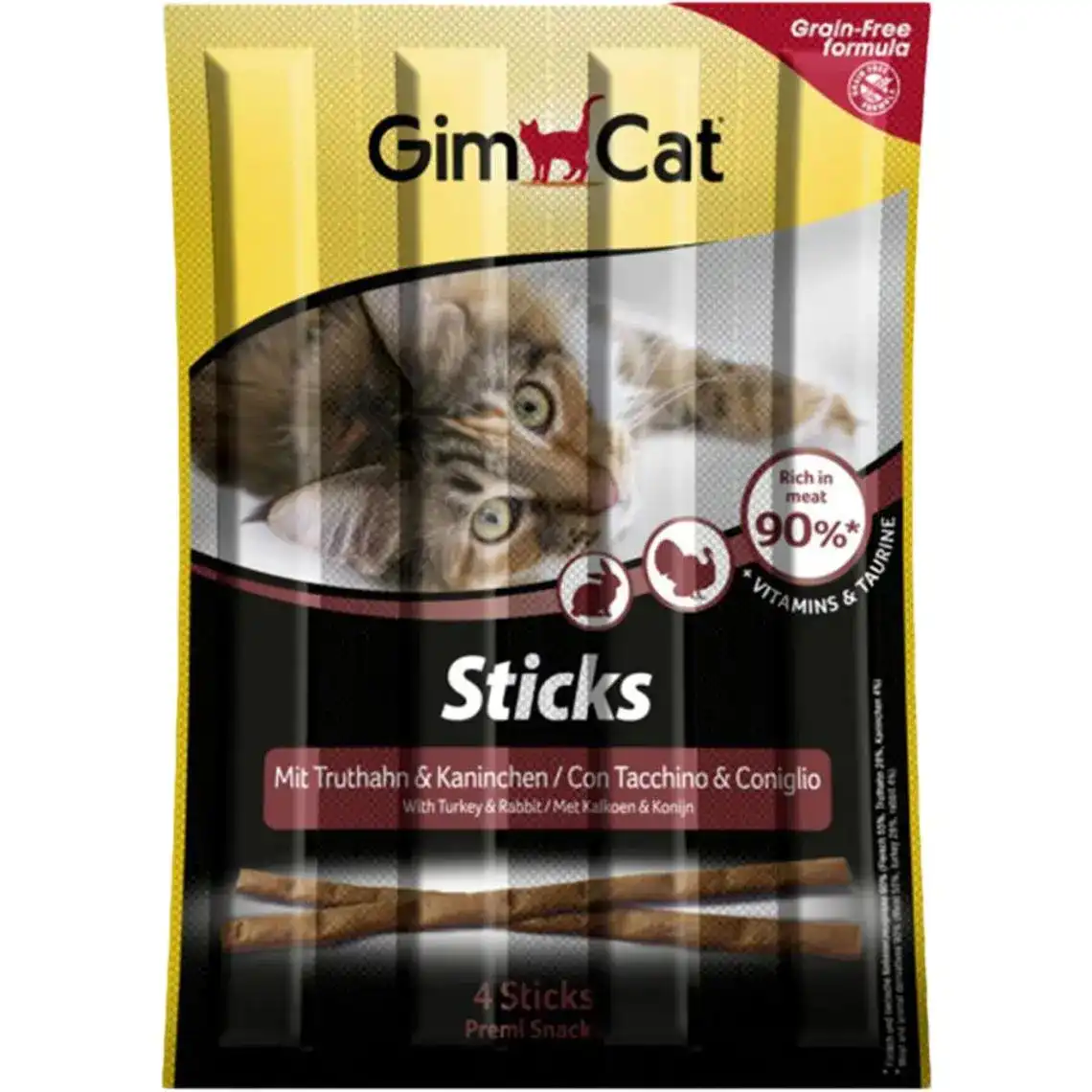 Ласощі GimCat Sticks з індичкою та кроликом для котів 20 г