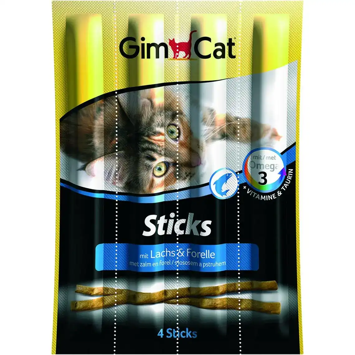 Ласощi GimCat Sticks з лососем та трiскою для котiв 20 г