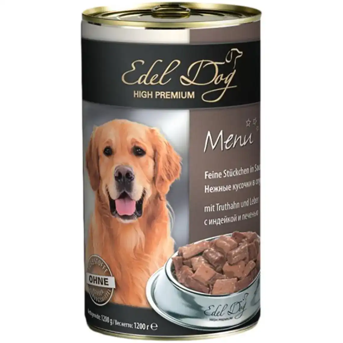 Вологий корм для собак Edel Dog з індичкою і печінкою 1.2 кг