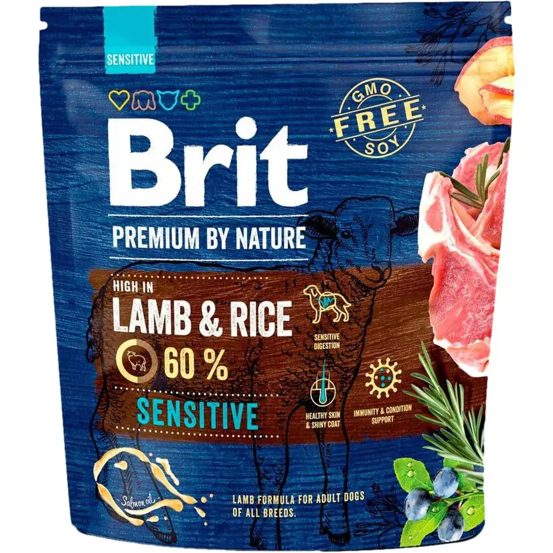 Сухий корм Brit Premium Sensitive Lamb для собак з чутливим травленням зі смаком ягня 1 кг