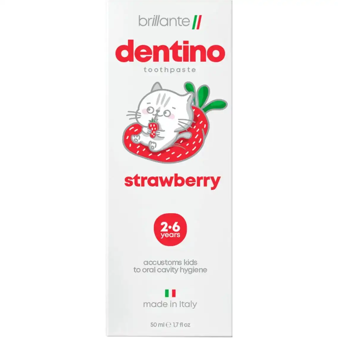 Зубна паста-гель Brillante Dentino Strawberry Kids 50 мл