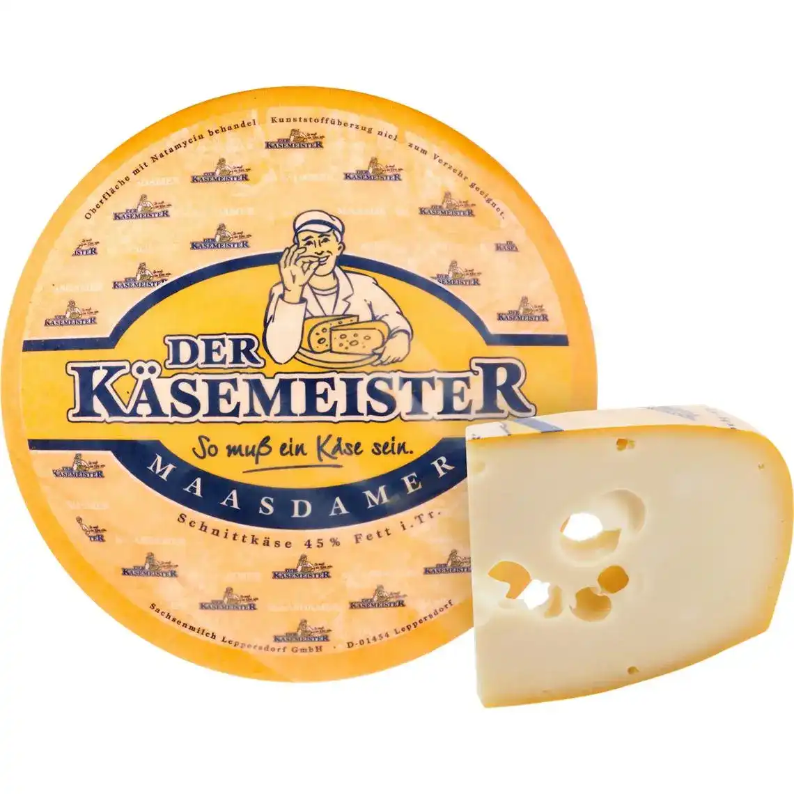 Сыр Der Kasemeister Maasdamer 45% твердый, весовой