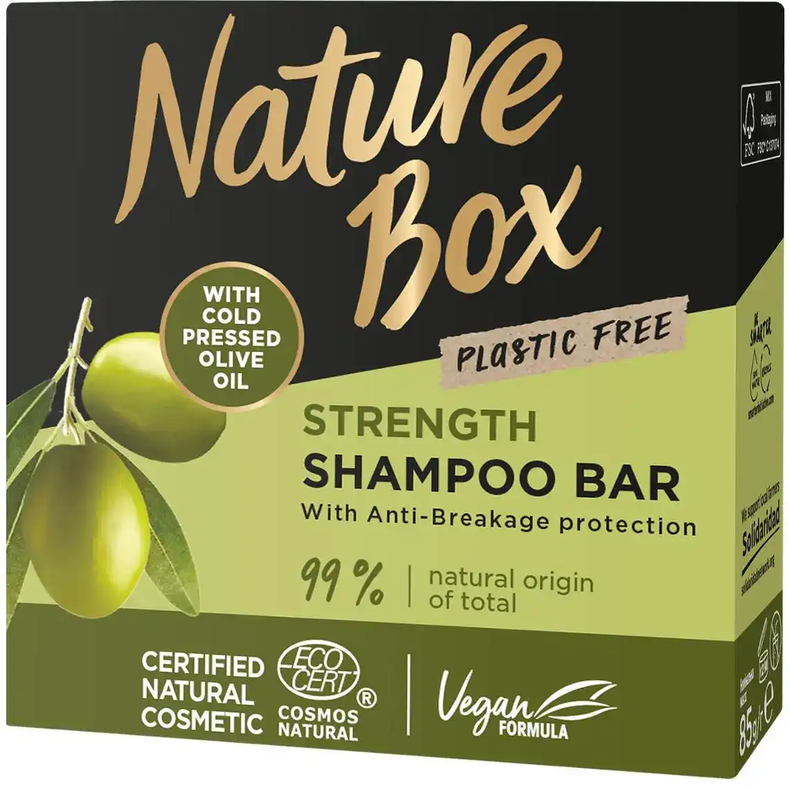 Шампунь Nature Box Olive Oil твердий для довгого та ламкого волосся 85 мл
