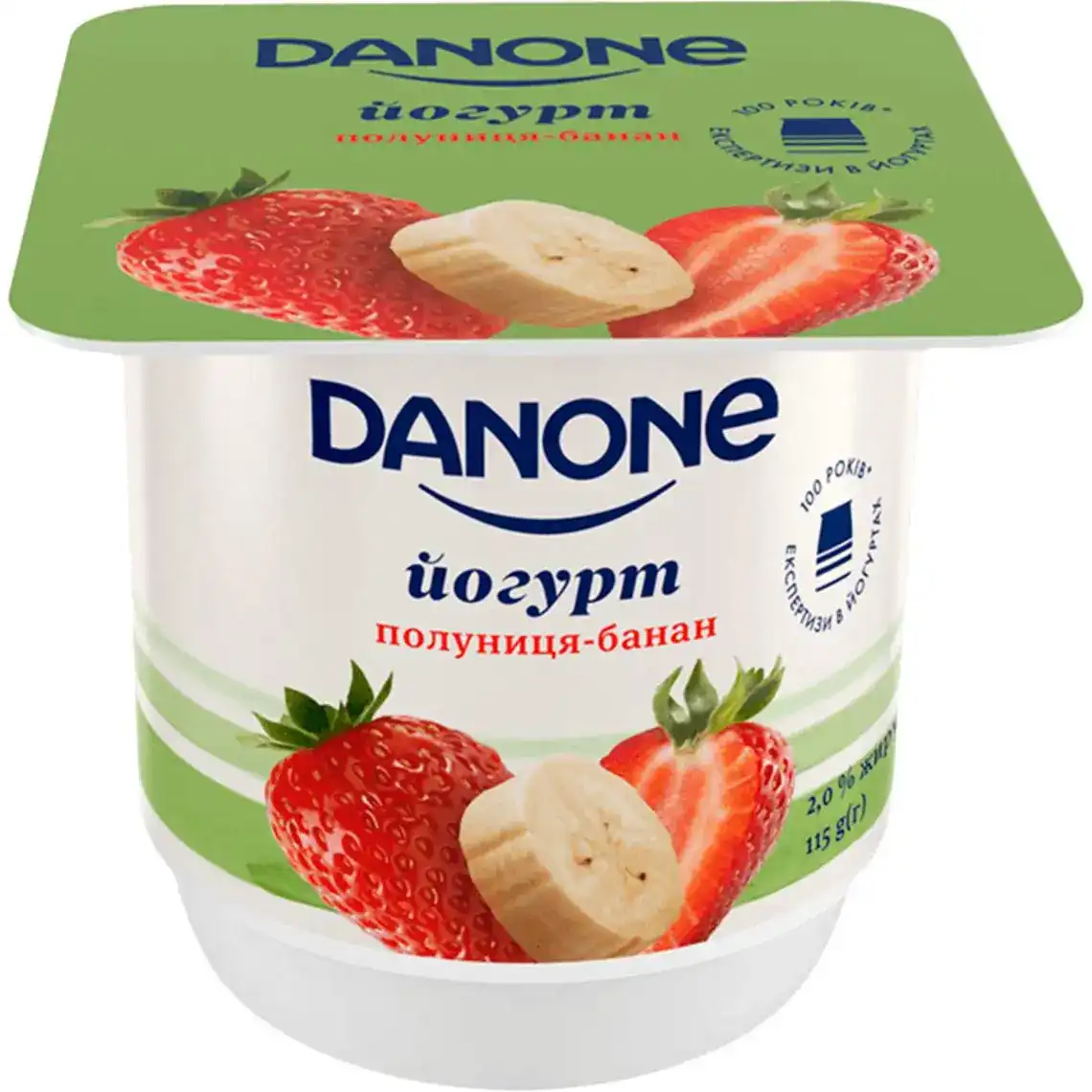 Йогурт Danone Полуниця-банан 2% 115 г