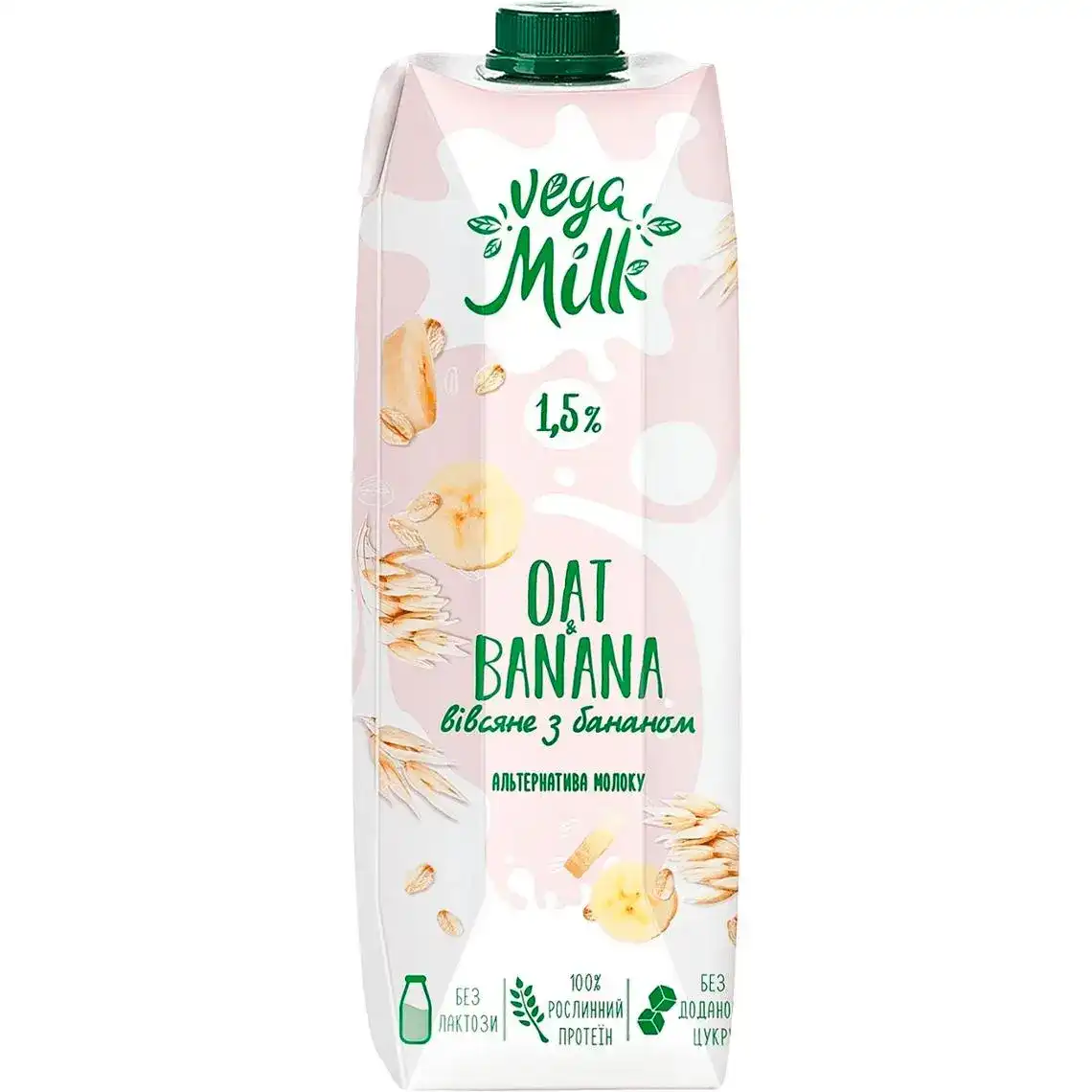 Напій вівсяний Vega Milk з бананом 1.5% 950 г
