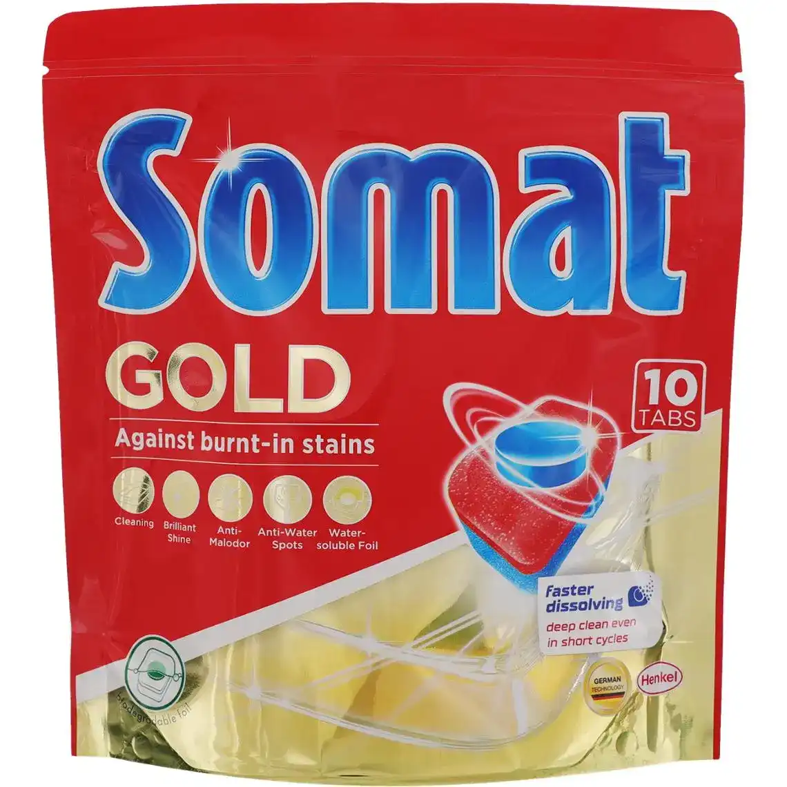 Засіб для миття посуду в посудомийних машинах Somat Gold 10x19.2 г
